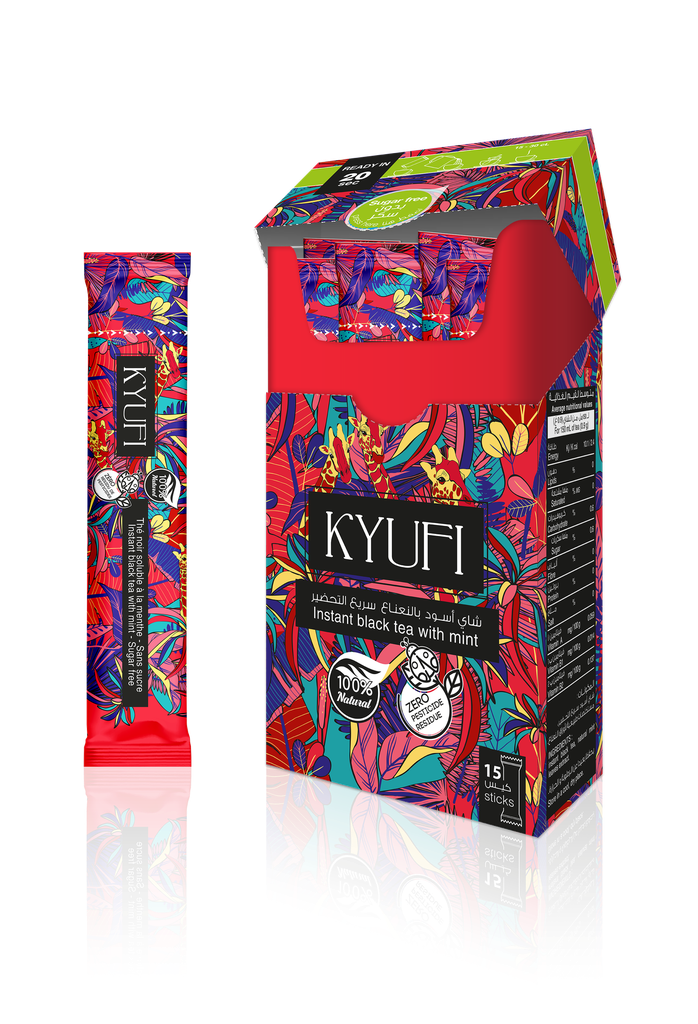 Kyufi Instant Black Tea with Mint No Sugar