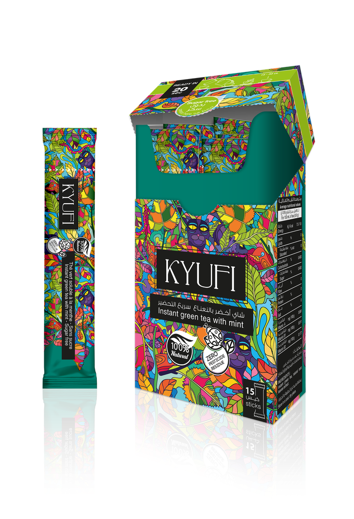 Kyufi Instant Green Tea with Mint No Sugar