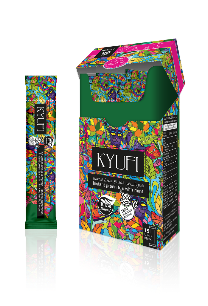 Kyufi Instant Green Tea with Mint (With Sugar)